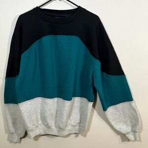 Men's Vintage 90s Towncraft Sweatshirt Multicolor Colorblock XLg Retro Funky
